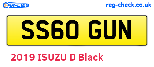 SS60GUN are the vehicle registration plates.