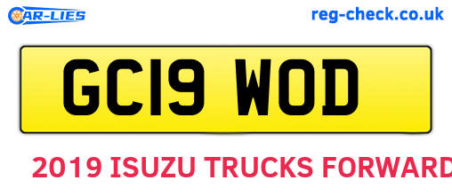 GC19WOD are the vehicle registration plates.