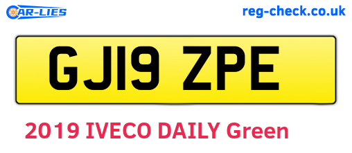 GJ19ZPE are the vehicle registration plates.