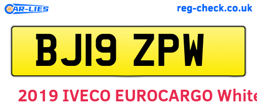 BJ19ZPW are the vehicle registration plates.
