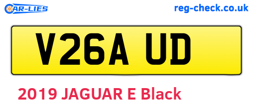 V26AUD are the vehicle registration plates.