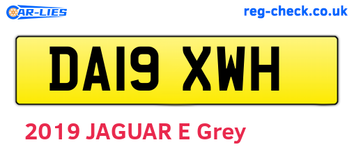 DA19XWH are the vehicle registration plates.