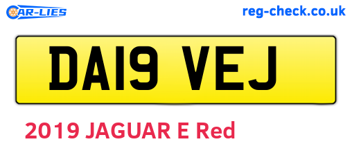 DA19VEJ are the vehicle registration plates.