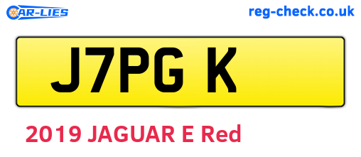J7PGK are the vehicle registration plates.