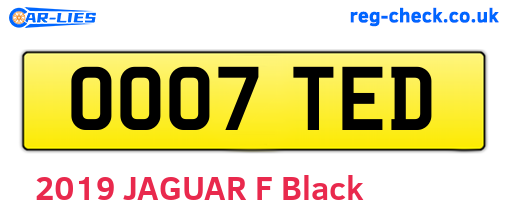 OO07TED are the vehicle registration plates.