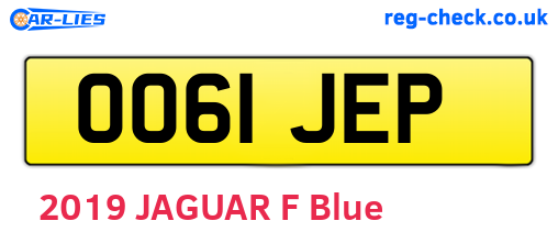 OO61JEP are the vehicle registration plates.