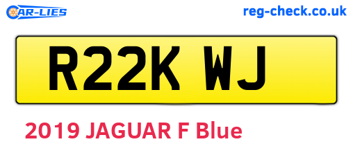 R22KWJ are the vehicle registration plates.