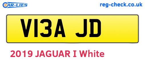 V13AJD are the vehicle registration plates.