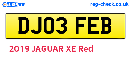 DJ03FEB are the vehicle registration plates.