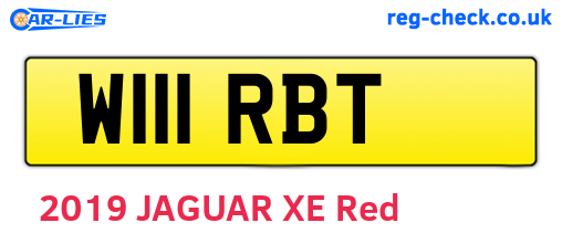 W111RBT are the vehicle registration plates.