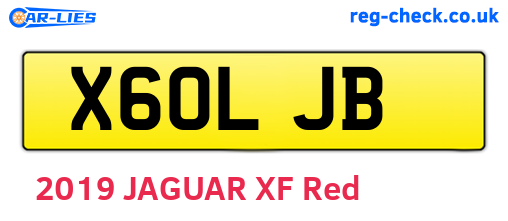 X60LJB are the vehicle registration plates.