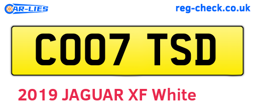 CO07TSD are the vehicle registration plates.