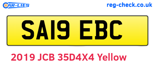 SA19EBC are the vehicle registration plates.