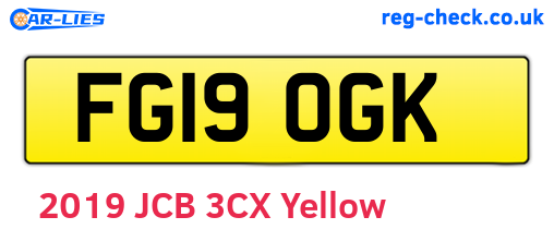 FG19OGK are the vehicle registration plates.