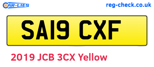 SA19CXF are the vehicle registration plates.