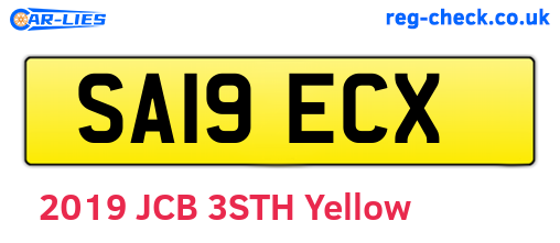 SA19ECX are the vehicle registration plates.
