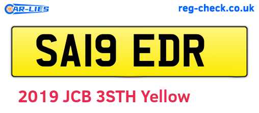 SA19EDR are the vehicle registration plates.
