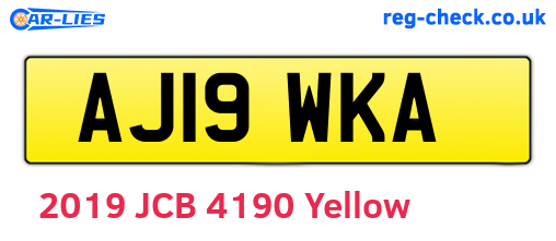 AJ19WKA are the vehicle registration plates.