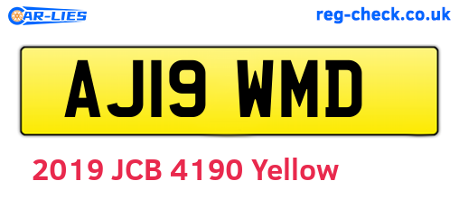 AJ19WMD are the vehicle registration plates.