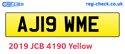 AJ19WME are the vehicle registration plates.
