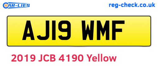 AJ19WMF are the vehicle registration plates.