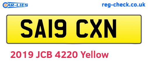 SA19CXN are the vehicle registration plates.