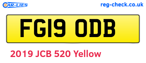 FG19ODB are the vehicle registration plates.