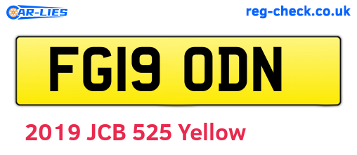 FG19ODN are the vehicle registration plates.
