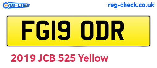 FG19ODR are the vehicle registration plates.
