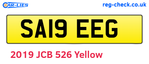 SA19EEG are the vehicle registration plates.