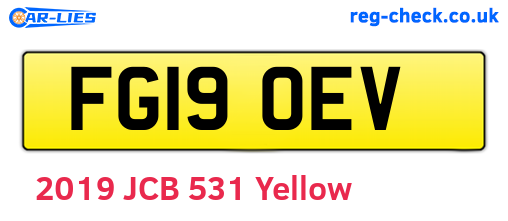 FG19OEV are the vehicle registration plates.