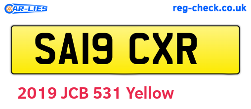 SA19CXR are the vehicle registration plates.