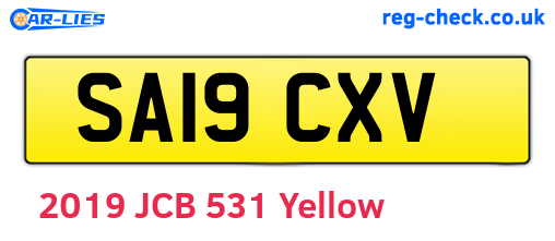 SA19CXV are the vehicle registration plates.
