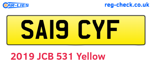 SA19CYF are the vehicle registration plates.