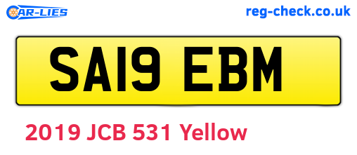 SA19EBM are the vehicle registration plates.