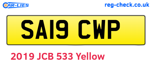 SA19CWP are the vehicle registration plates.