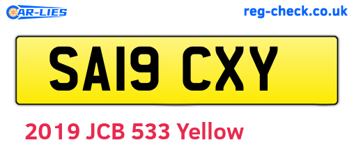 SA19CXY are the vehicle registration plates.