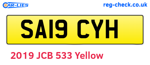 SA19CYH are the vehicle registration plates.