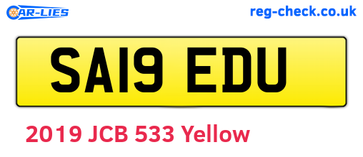 SA19EDU are the vehicle registration plates.