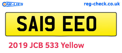 SA19EEO are the vehicle registration plates.