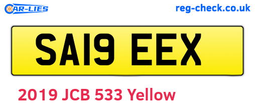 SA19EEX are the vehicle registration plates.