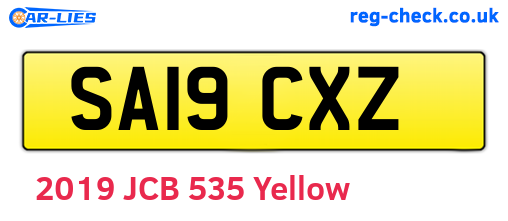 SA19CXZ are the vehicle registration plates.