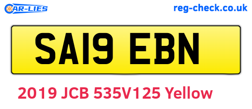 SA19EBN are the vehicle registration plates.