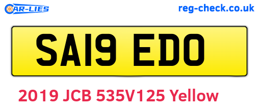 SA19EDO are the vehicle registration plates.