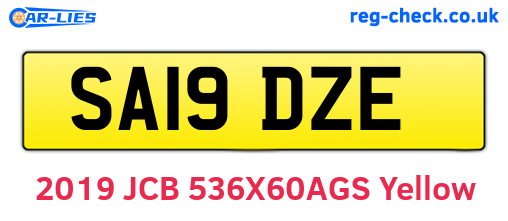 SA19DZE are the vehicle registration plates.