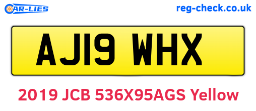 AJ19WHX are the vehicle registration plates.