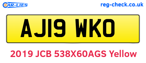 AJ19WKO are the vehicle registration plates.
