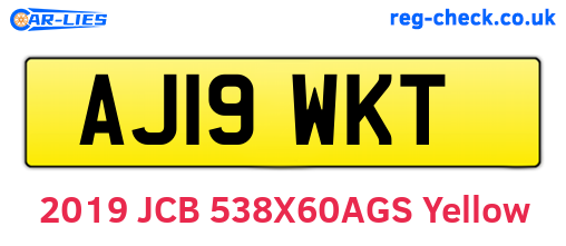 AJ19WKT are the vehicle registration plates.