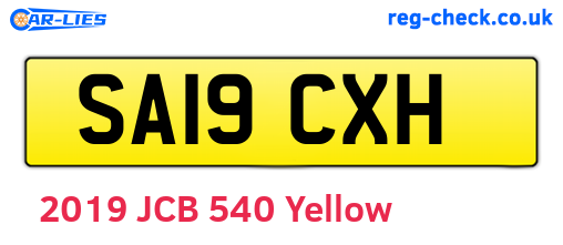 SA19CXH are the vehicle registration plates.