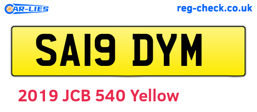 SA19DYM are the vehicle registration plates.